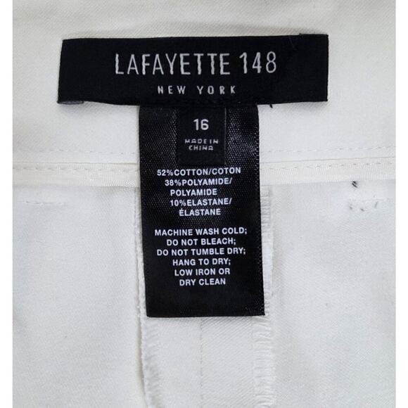 Lafayette 148 White Capri Stretch Pants Chinos Women's Sz 16 - Picture 3 of 5